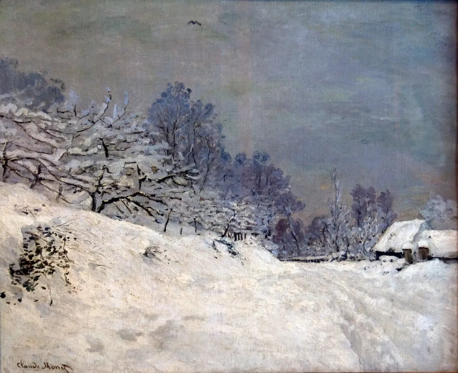 Environs de Honfleur, neige, Claude Monet