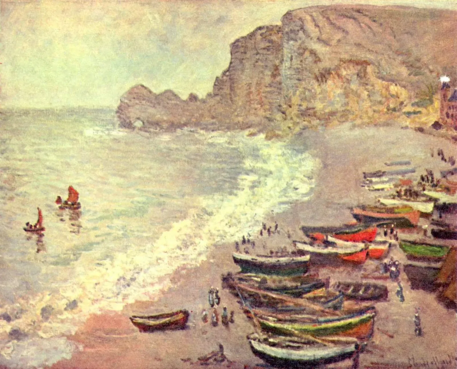 Étretat : la plage et la porte d'Amont, Claude Monet