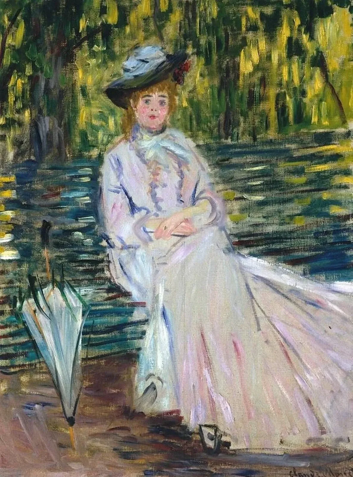 Femme assise sur un banc, Claude Monet