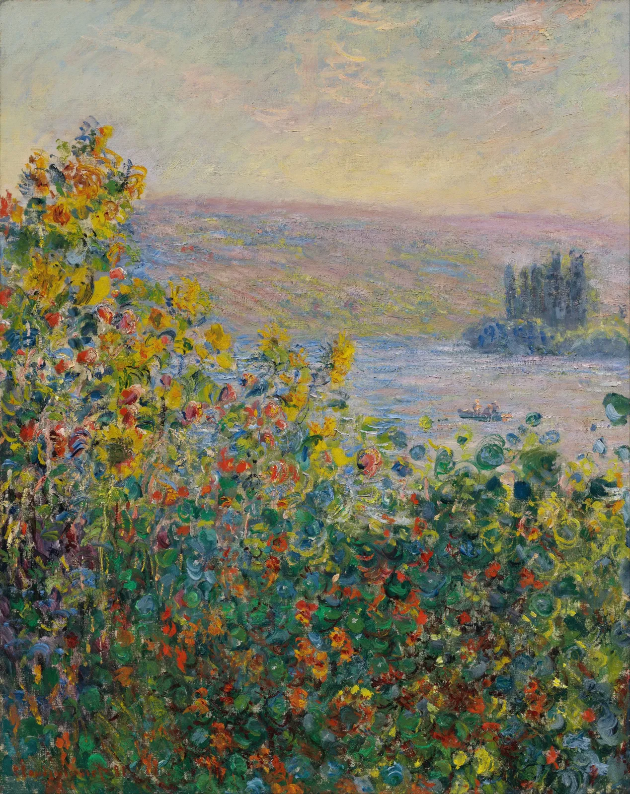 Flower Beds at Vétheuil, Claude Monet