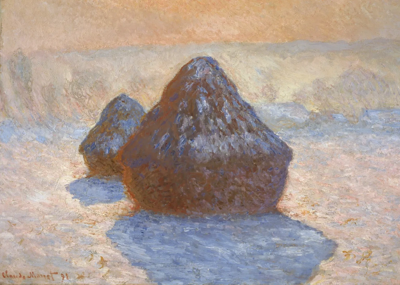 Haystacks: Snow Effect, Claude Monet