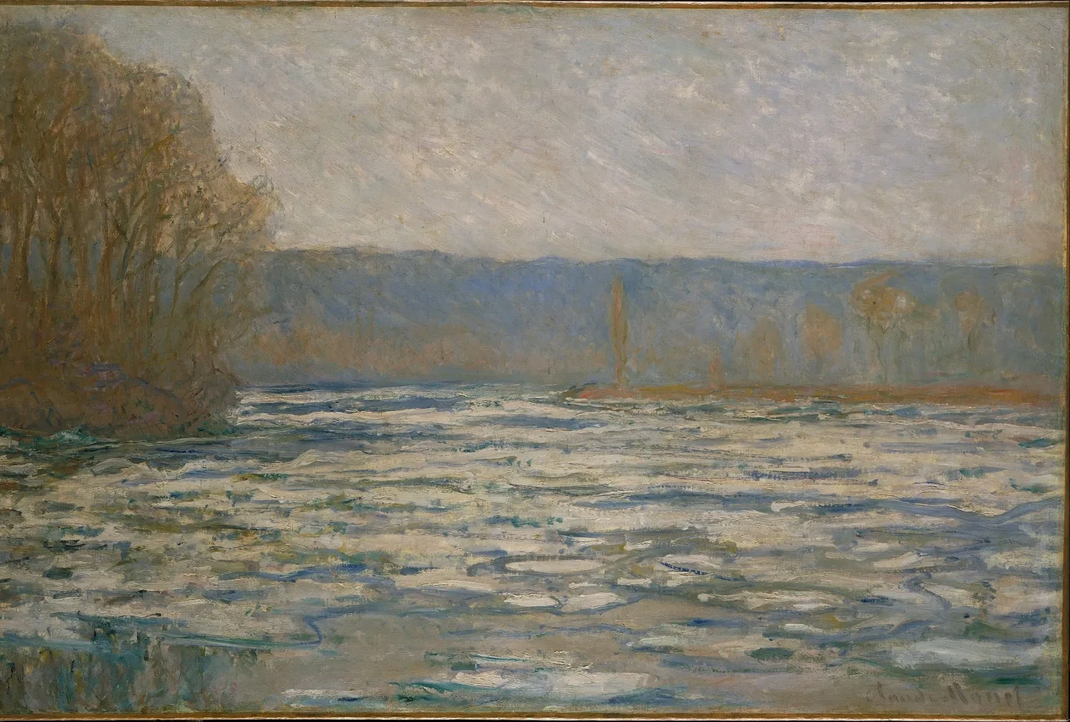 Ice breaking up on the Seine near Bennecourt, Claude Monet