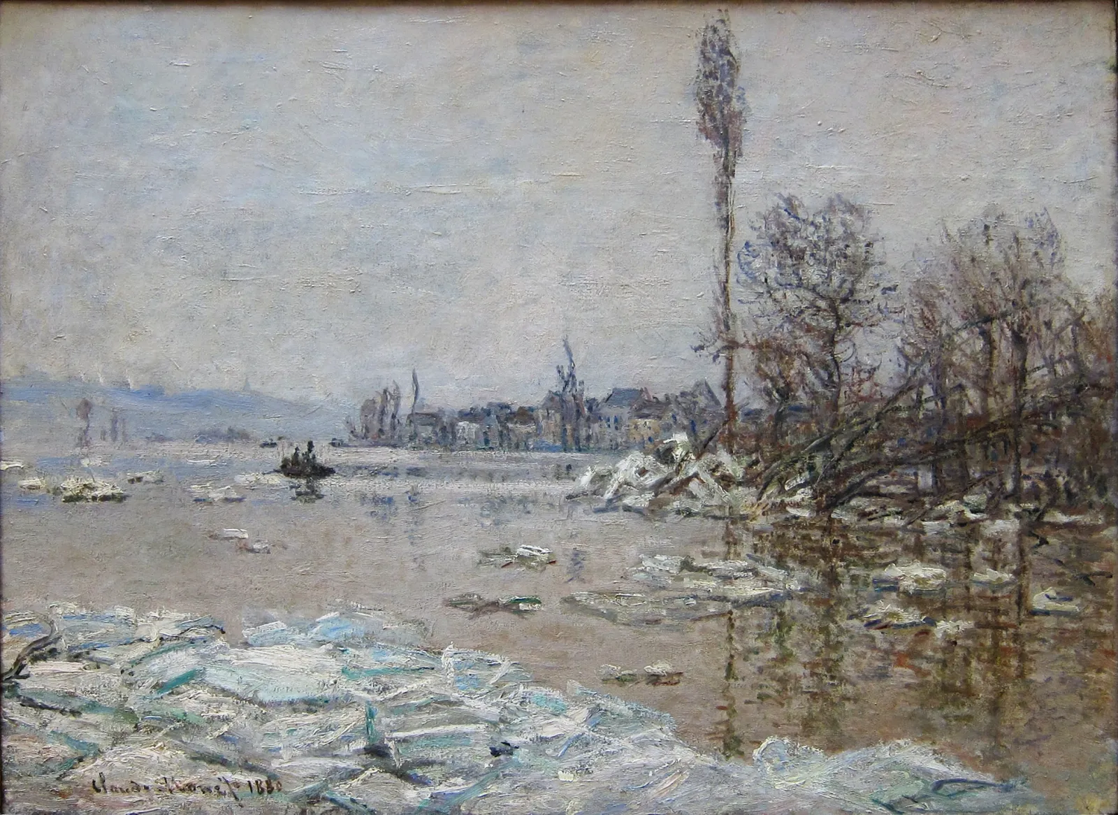 La Débâcle à Vétheuil, avec vue sur Lavacourt, Claude Monet