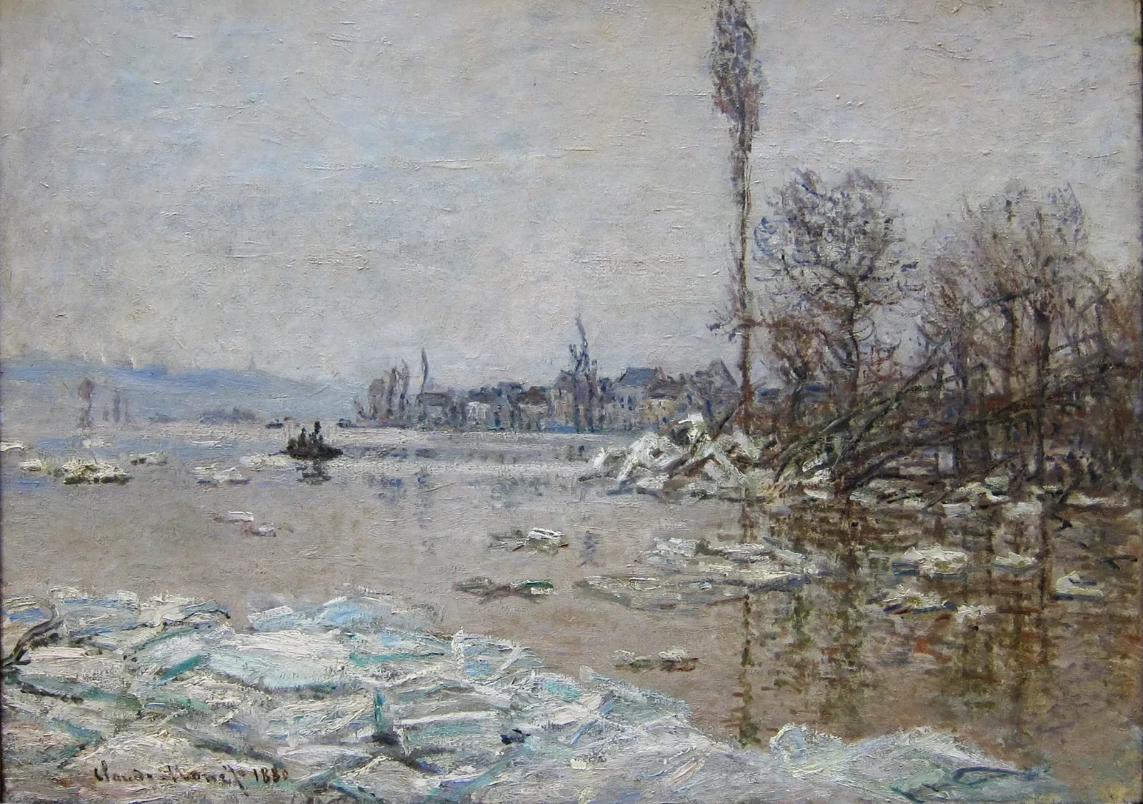 La Débâcle à Vétheuil, avec vue sur Lavacourt, Claude Monet