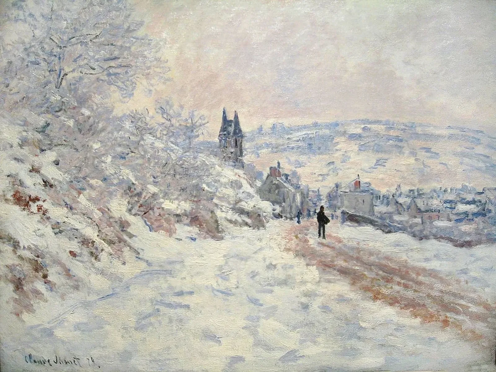La route de Vétheuil, effet de neige, Claude Monet