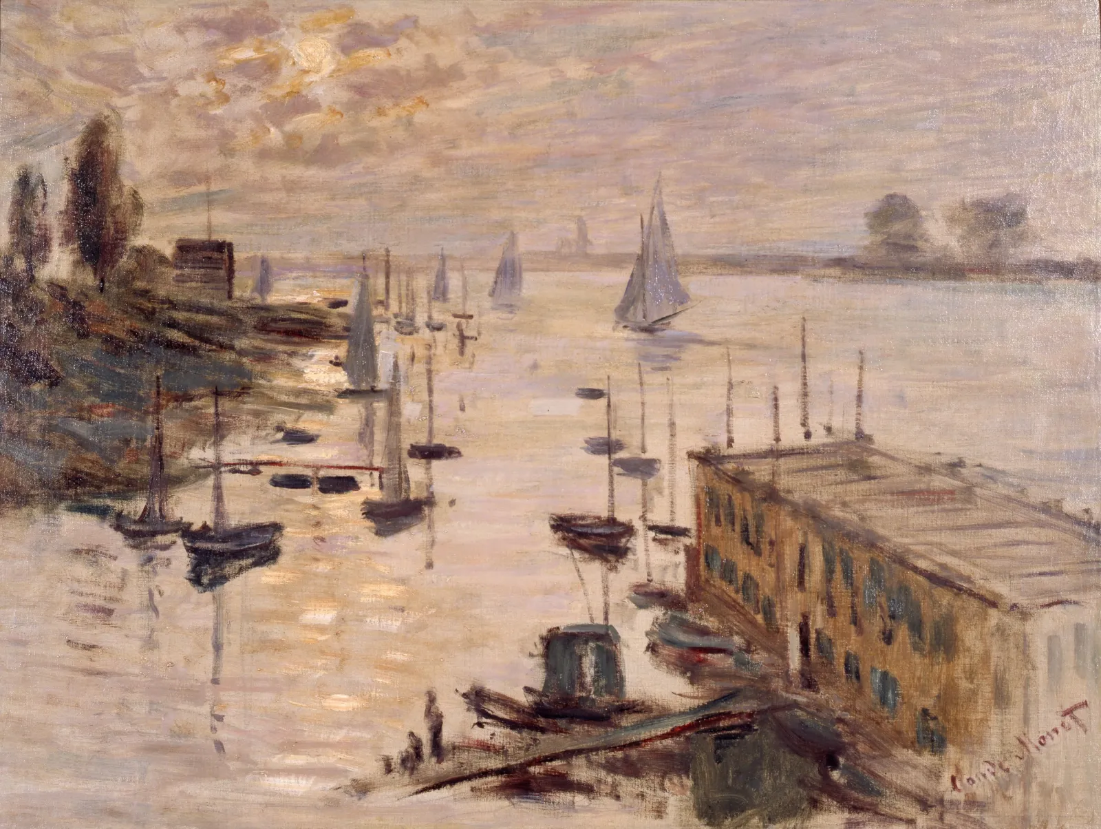Le Bassin d'Argenteuil vu depuis le pont routier, Claude Monet