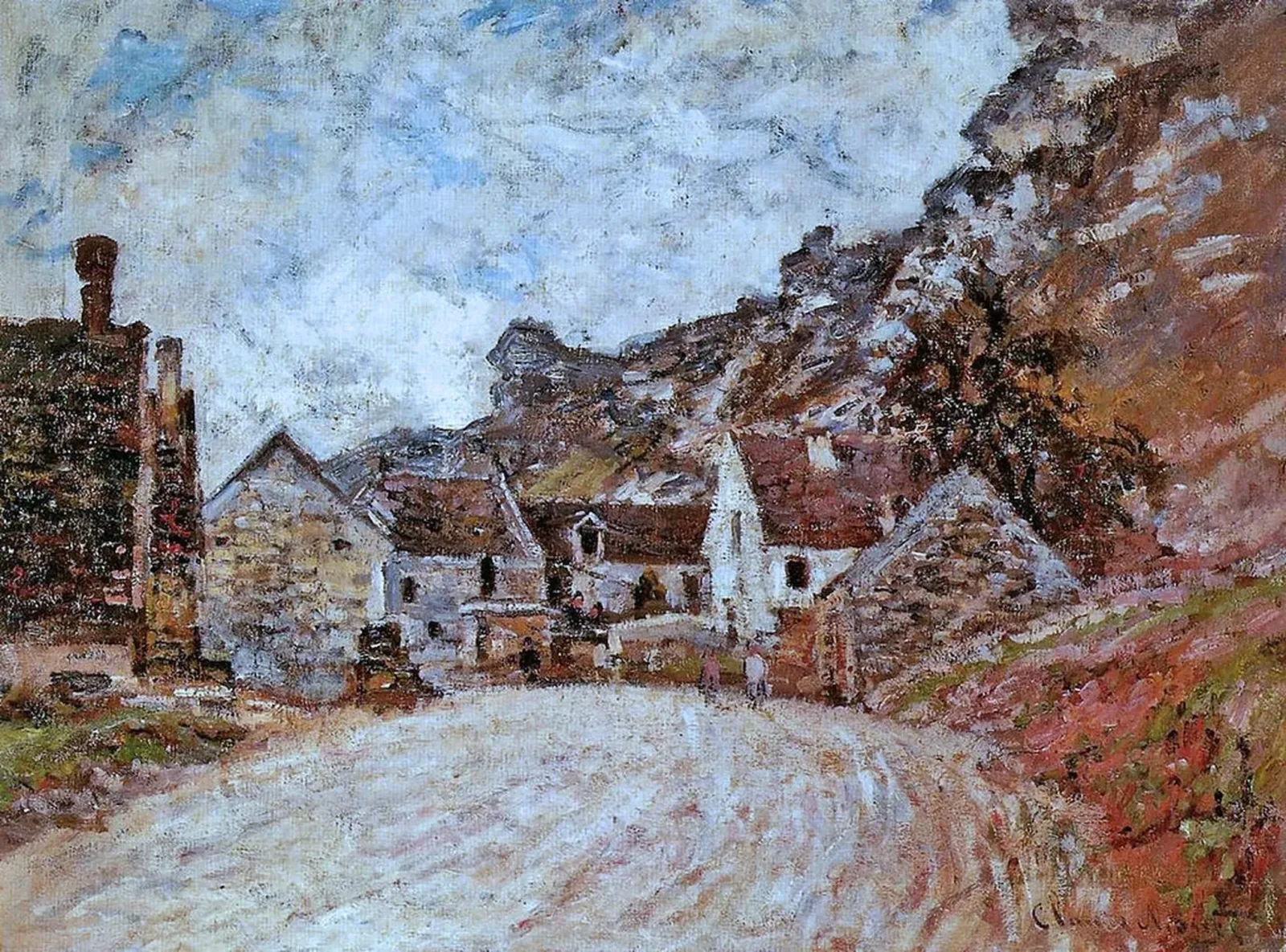 Le hameau de Chantemesle au pied du rocher, Claude Monet