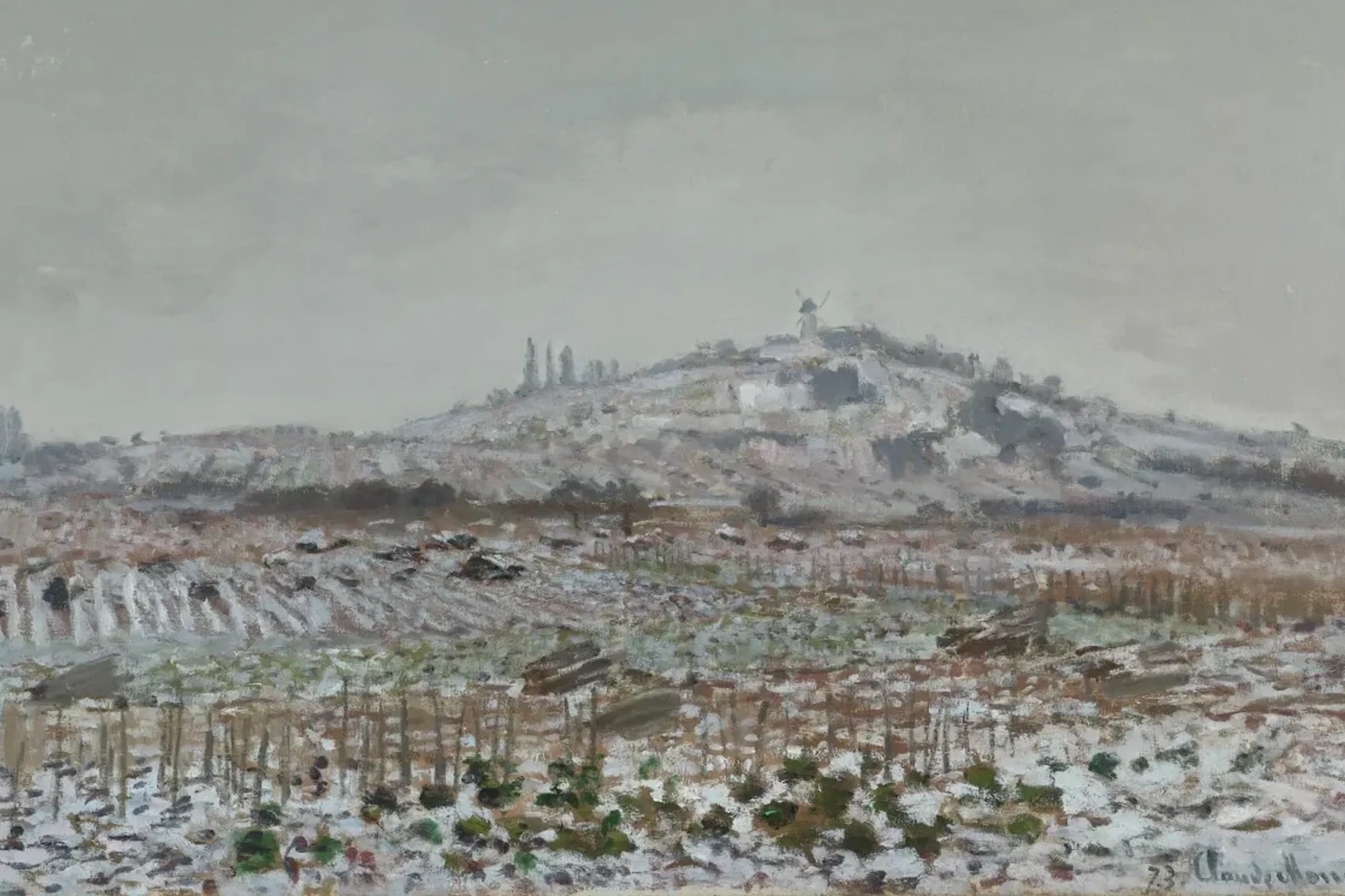 Le Moulin d'Orgemont, neige, Claude Monet