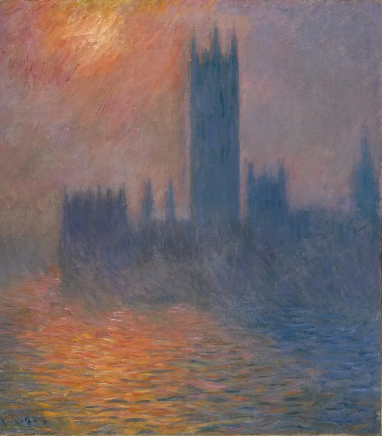 Le Parlement, coucher de soleil, Claude Monet