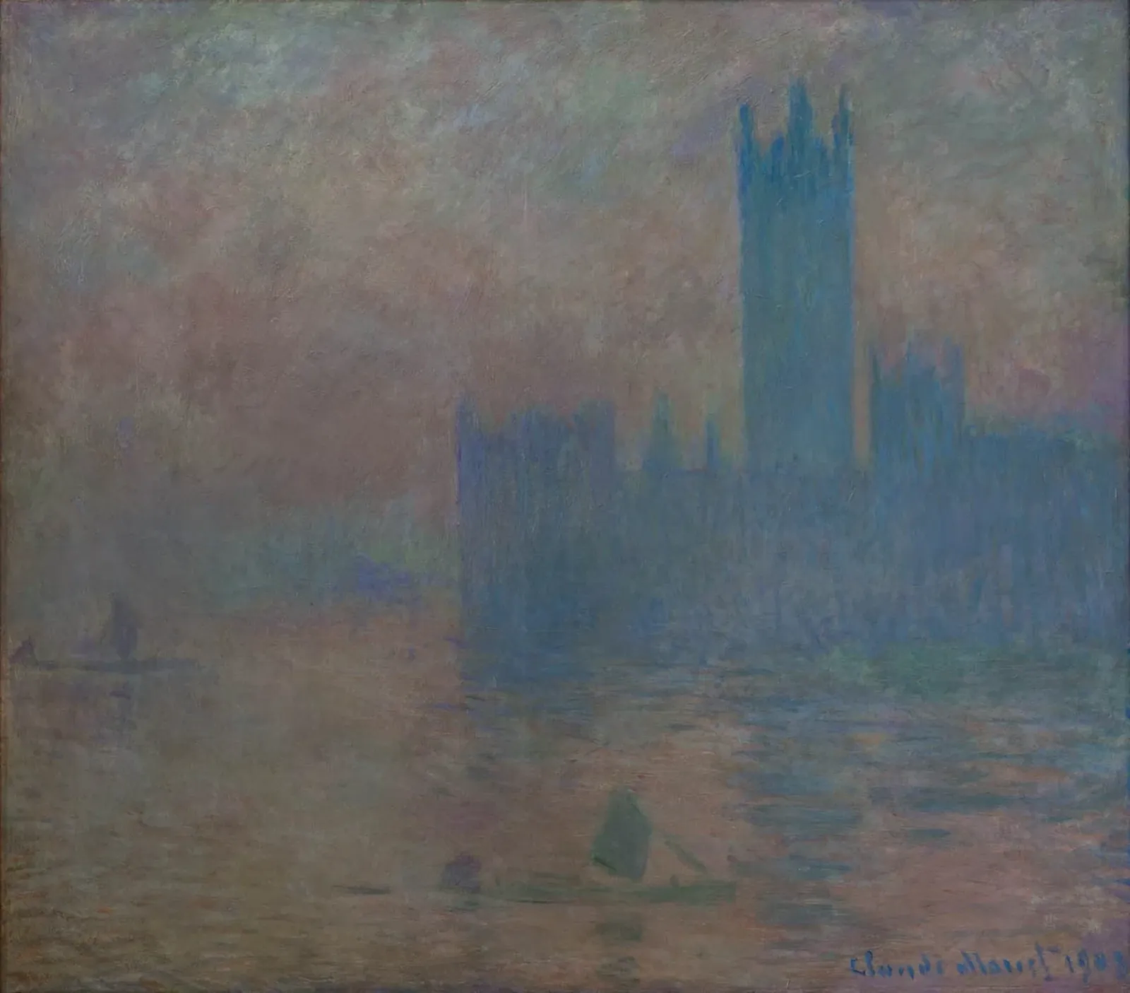 Le Parlement de Londres, effet de brouillard, Claude Monet