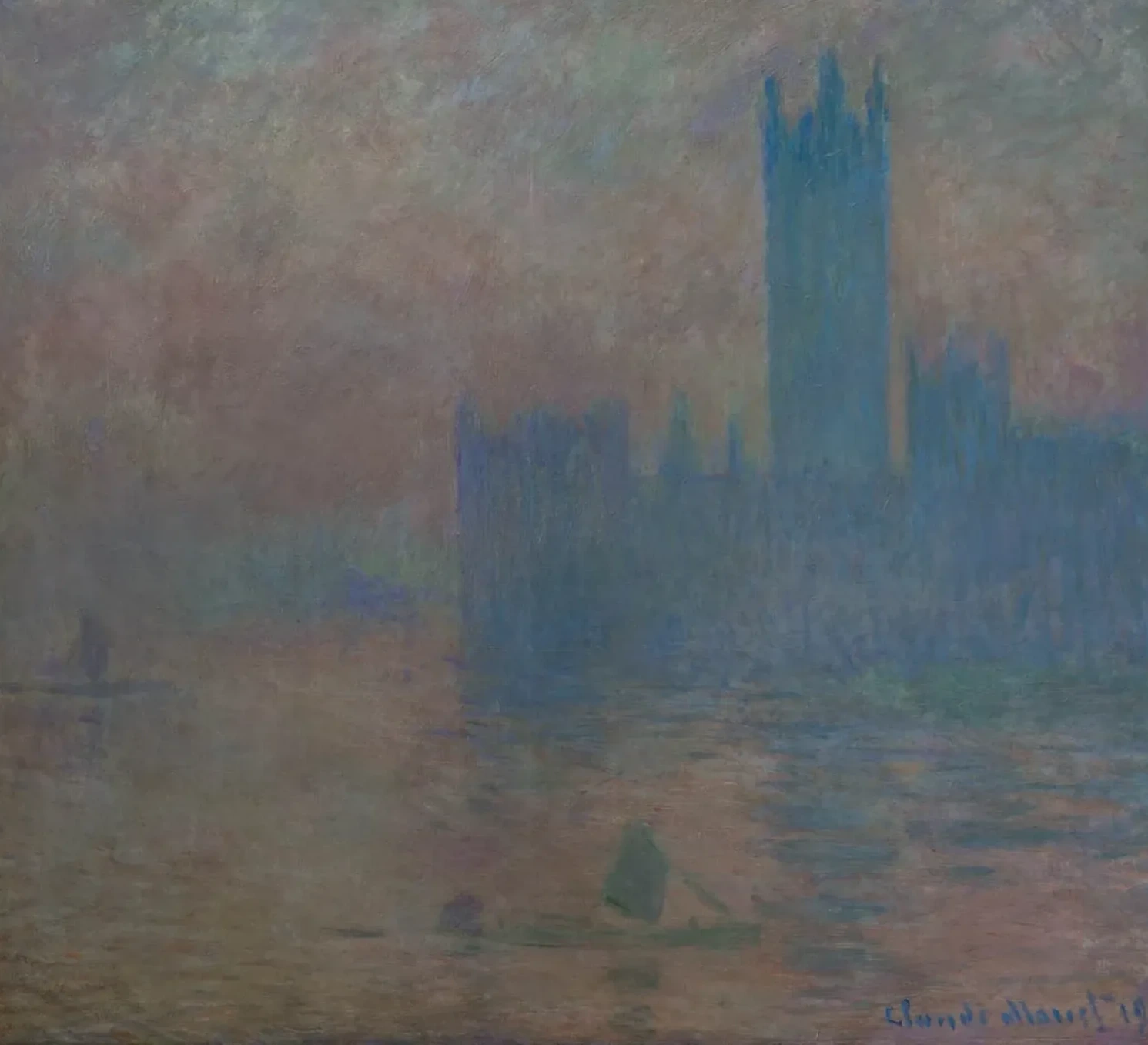Le Parlement de Londres, effet de brouillard, Claude Monet