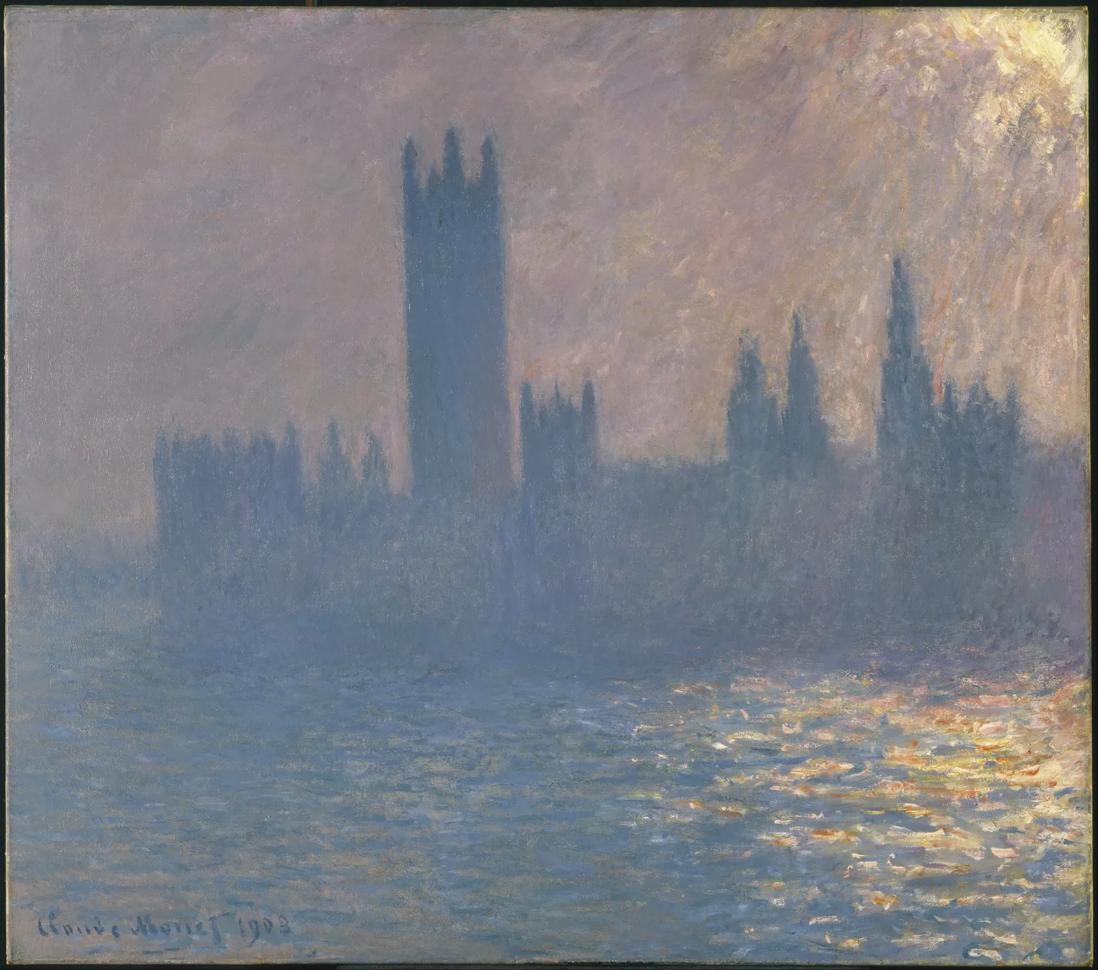 Le Parlement, effet de soleil, Claude Monet