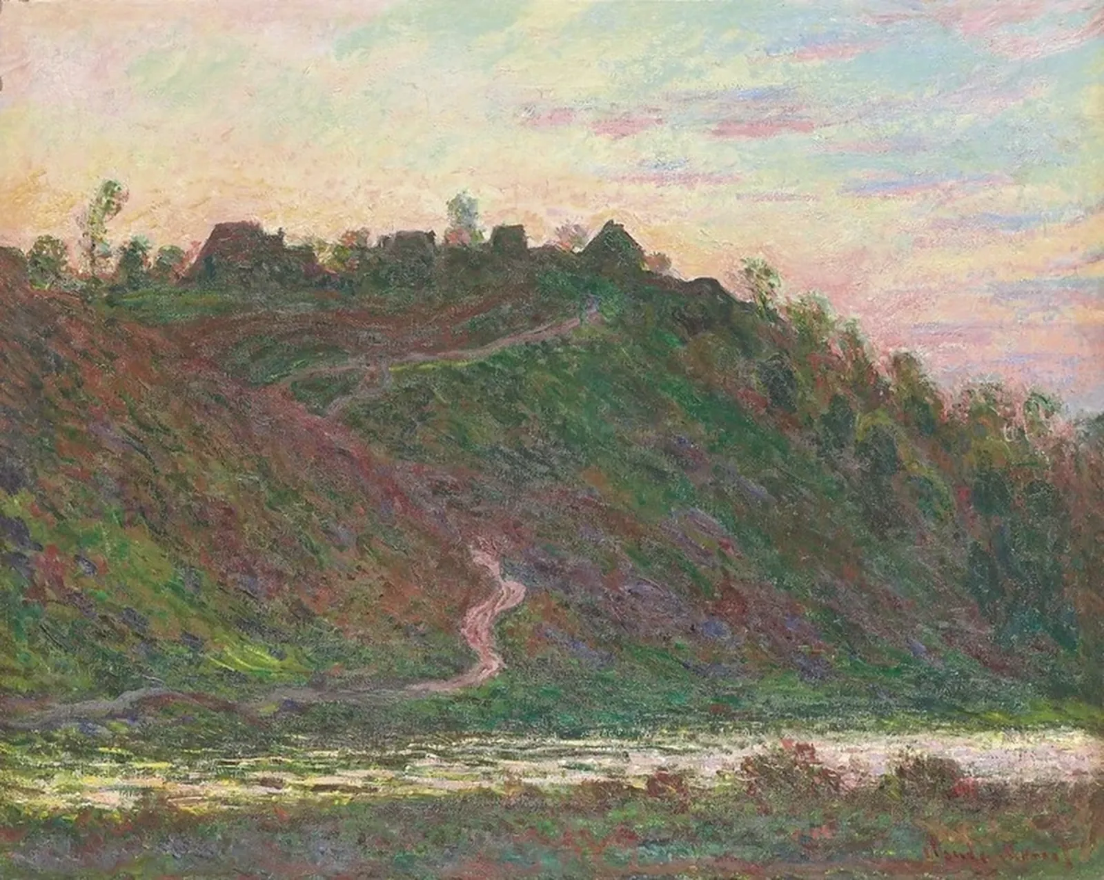 Le village de La Roche-Blond au soleil couchant, Claude Monet