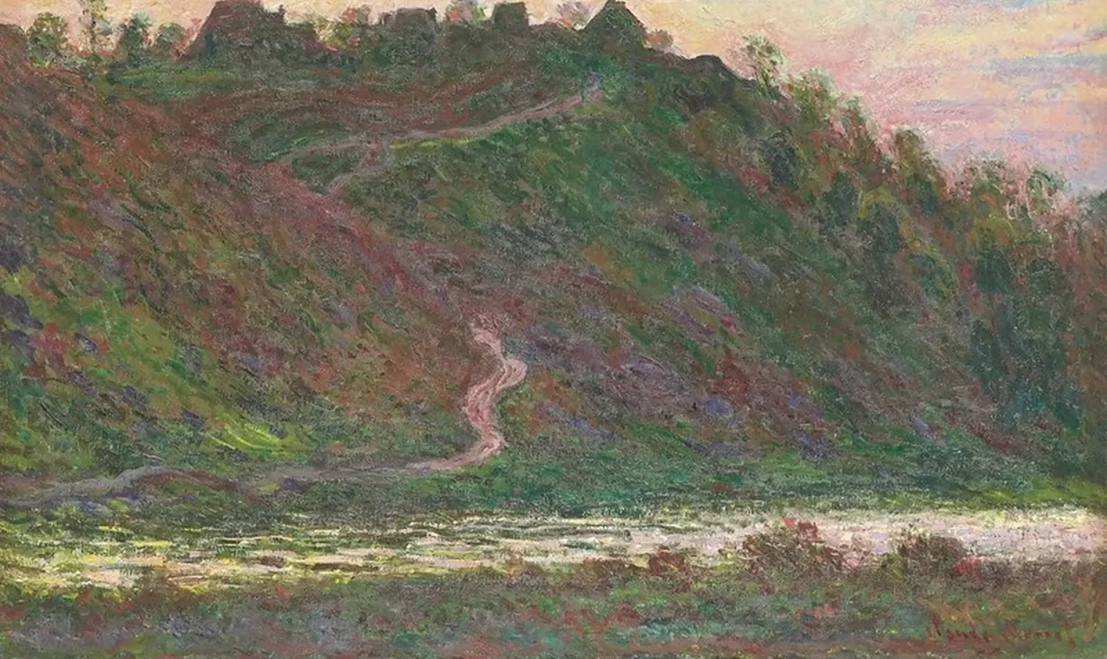 Le village de La Roche-Blond au soleil couchant, Claude Monet