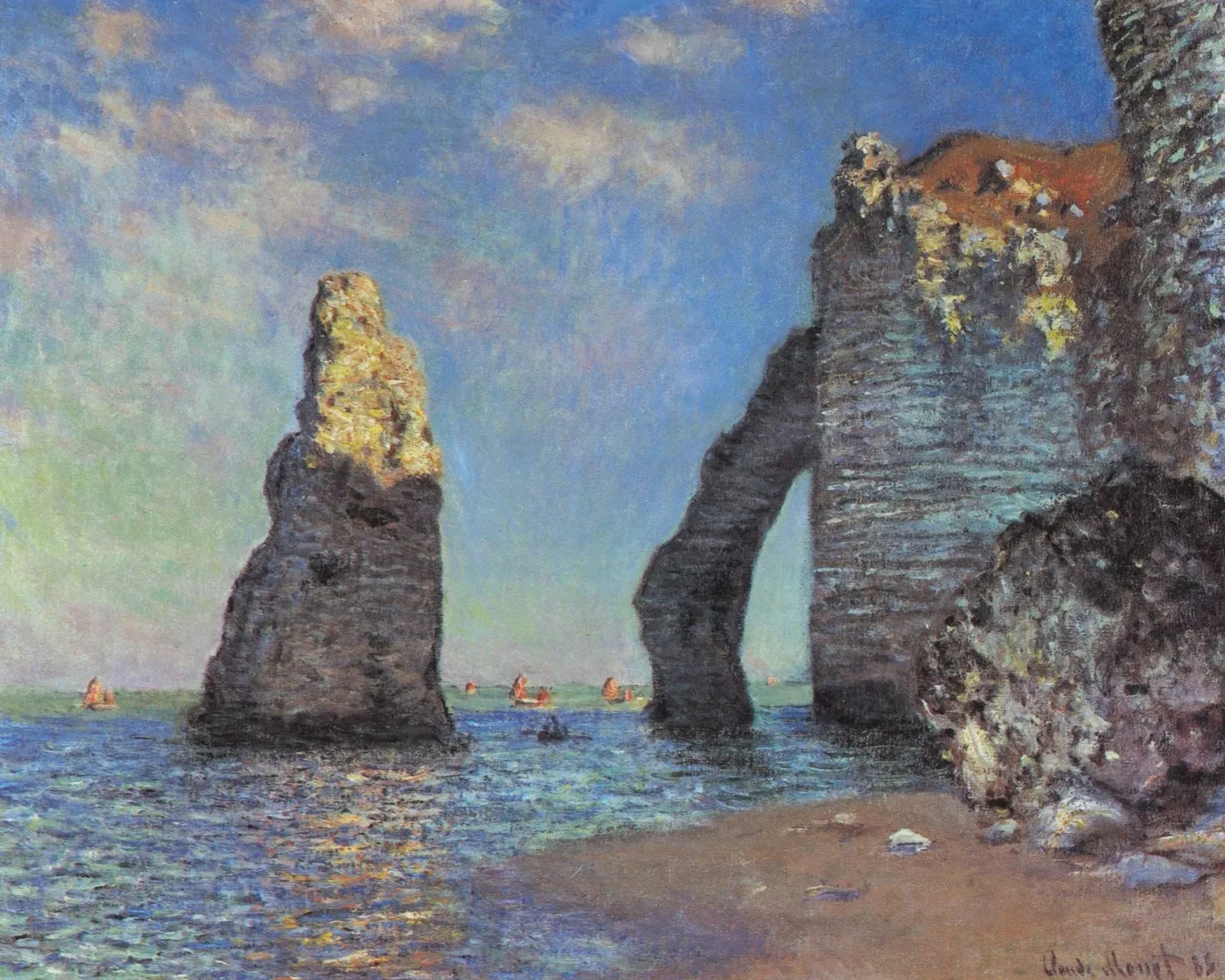 Les Falaises à Étretat, Claude Monet