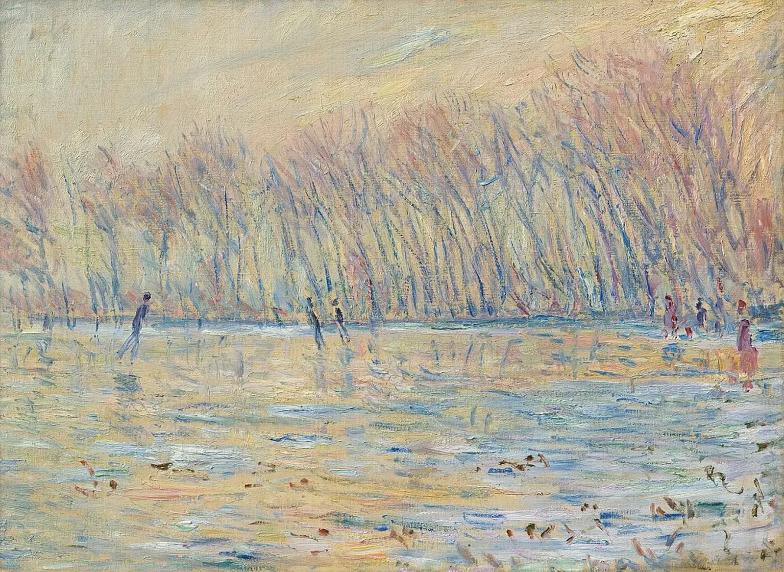 Les patineurs à Giverny, Claude Monet