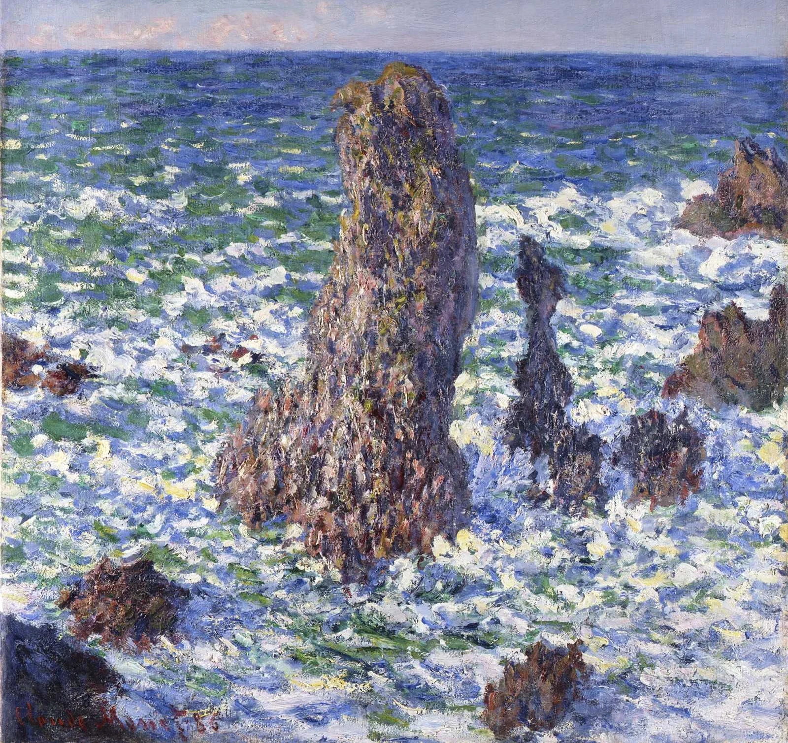 Les Pyramides de Port-Coton, effet de soleil, Claude Monet
