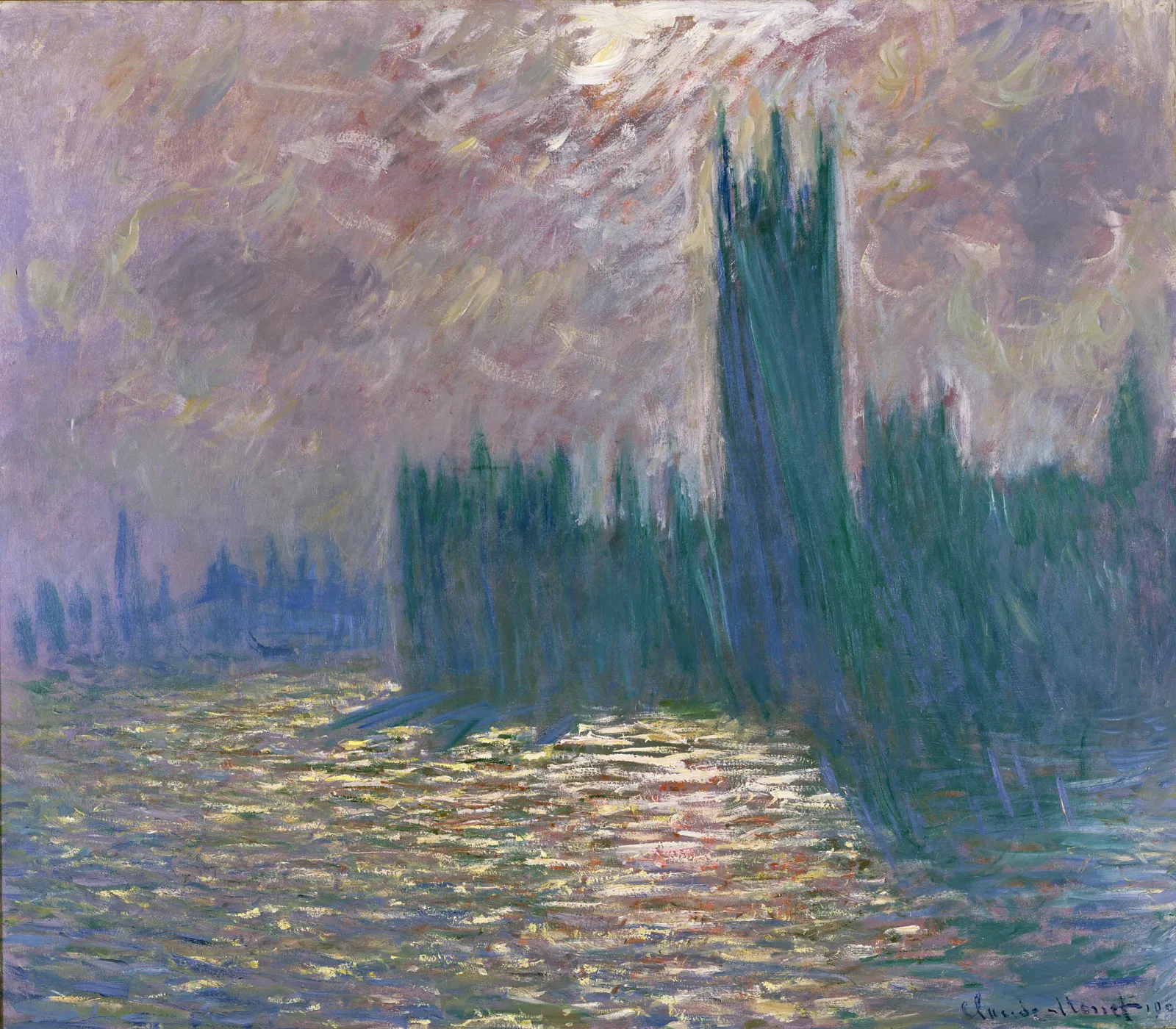 Londres, Le Parlement, Reflets sur la Tamise, Claude Monet