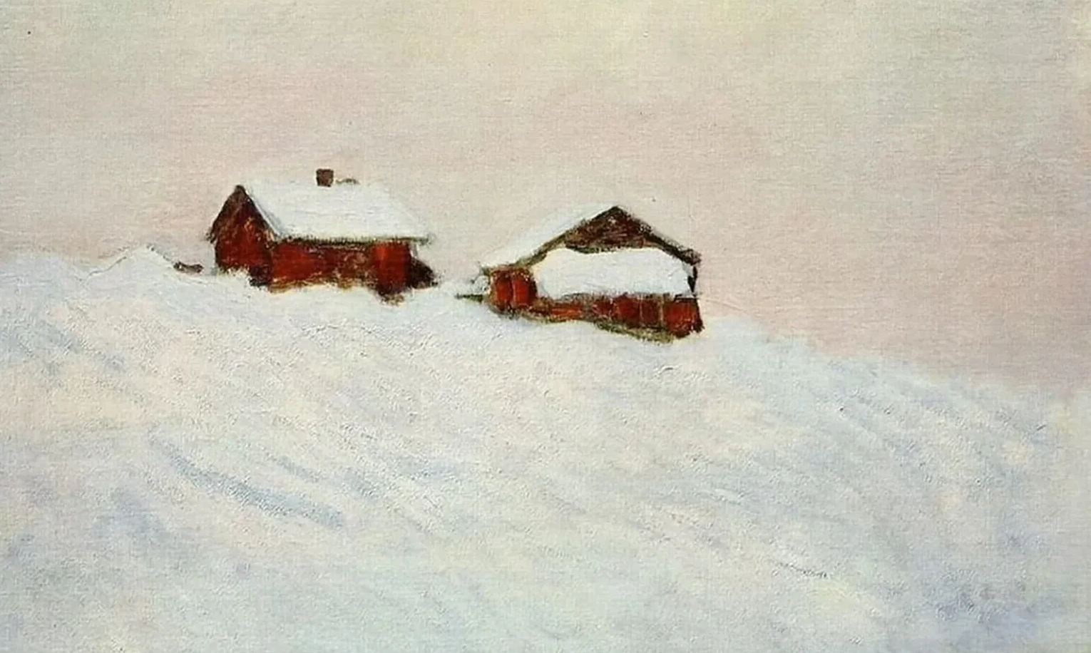 Maisons sous la neige en Norvège, Claude Monet