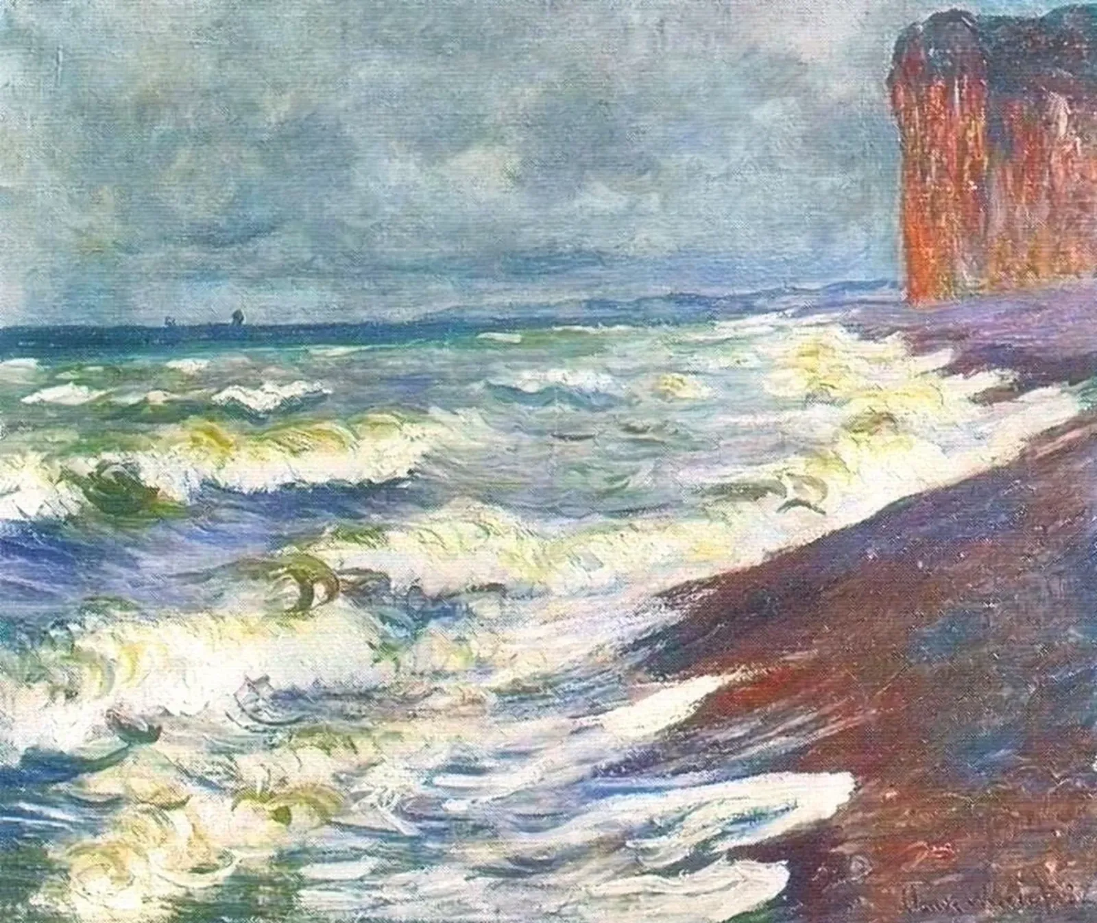 Mer agitée à Pourville, Claude Monet