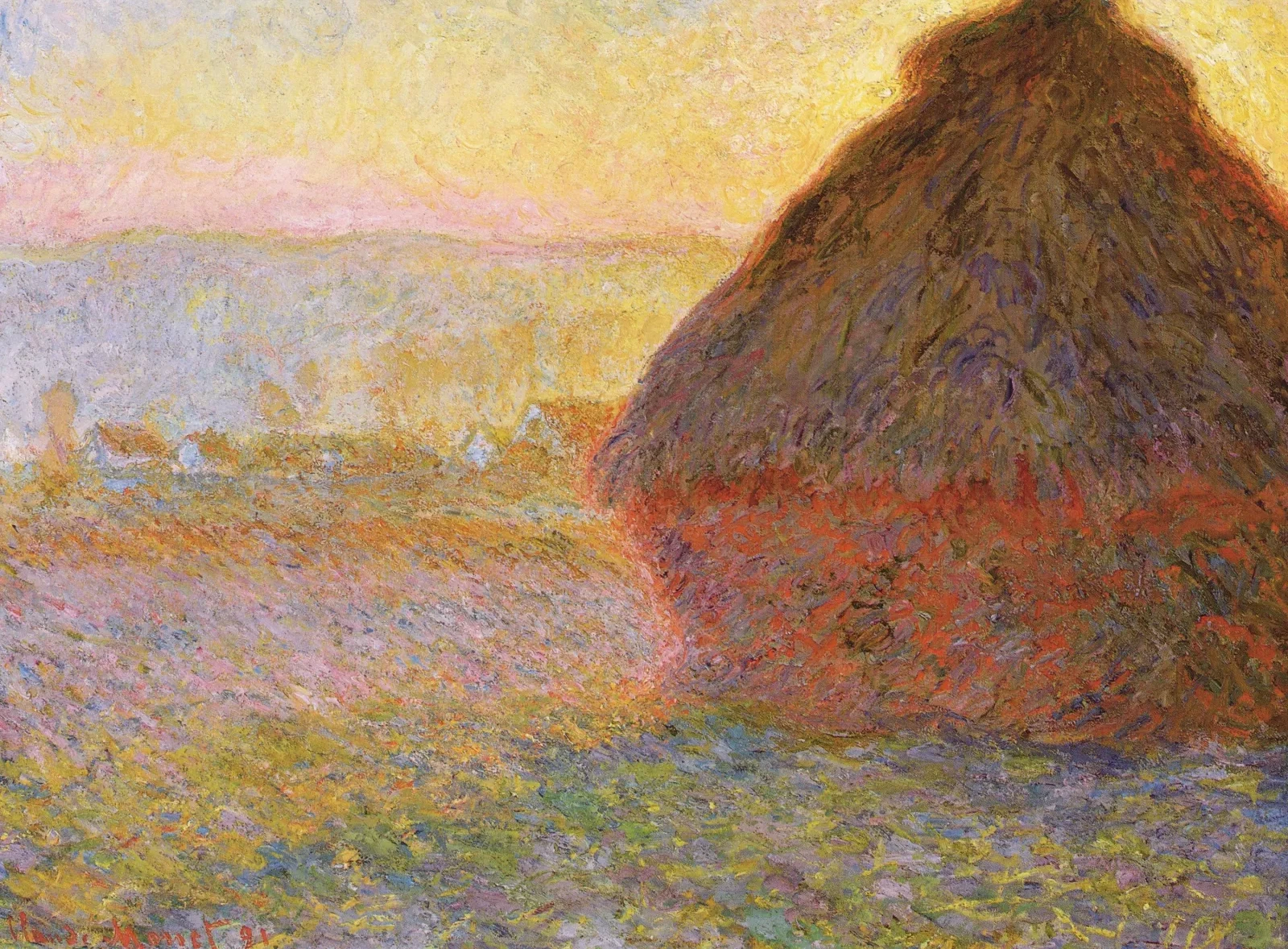meule de paille au coucher du soleil, Claude Monet