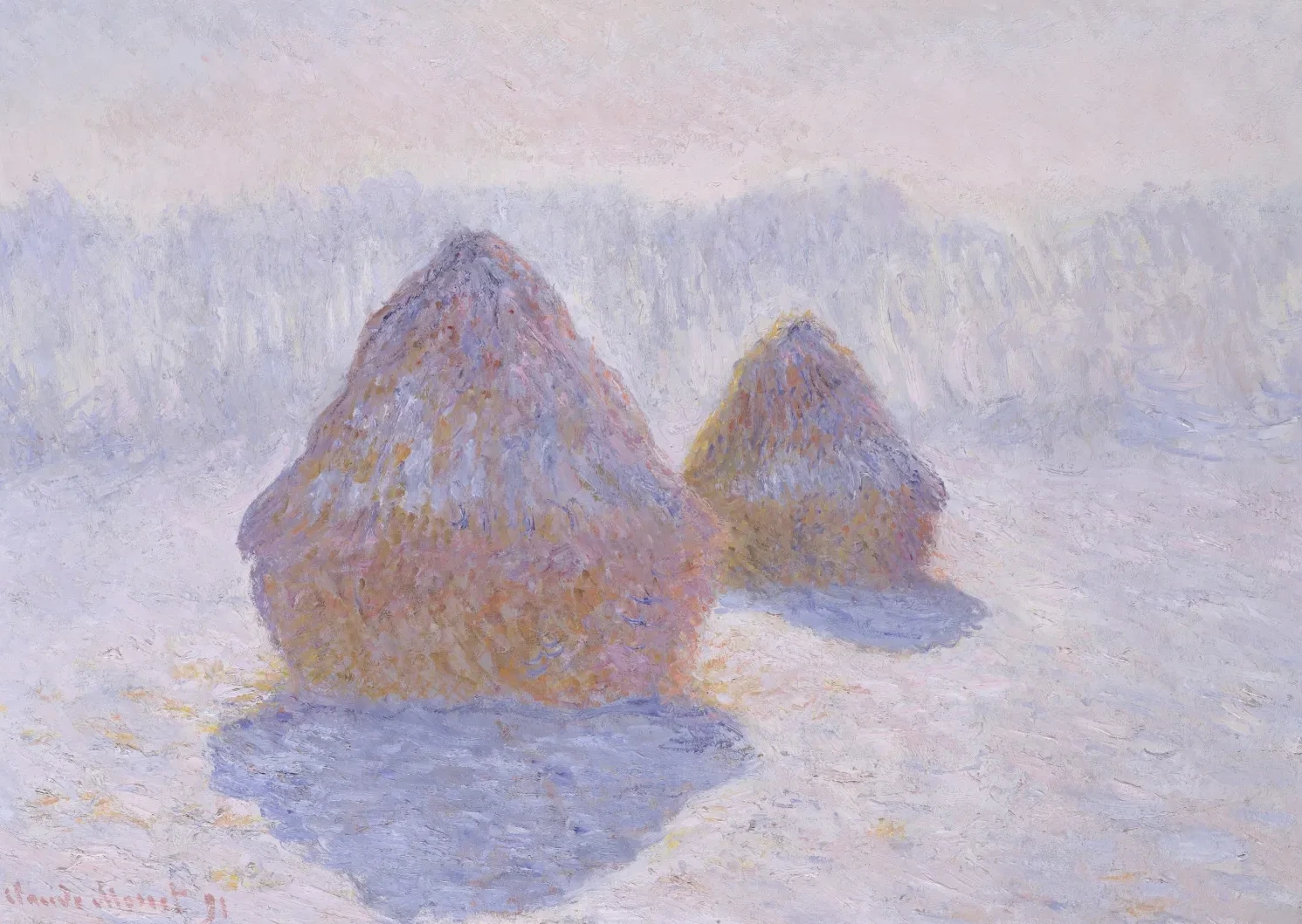 Meules, effet d'hiver, Claude Monet