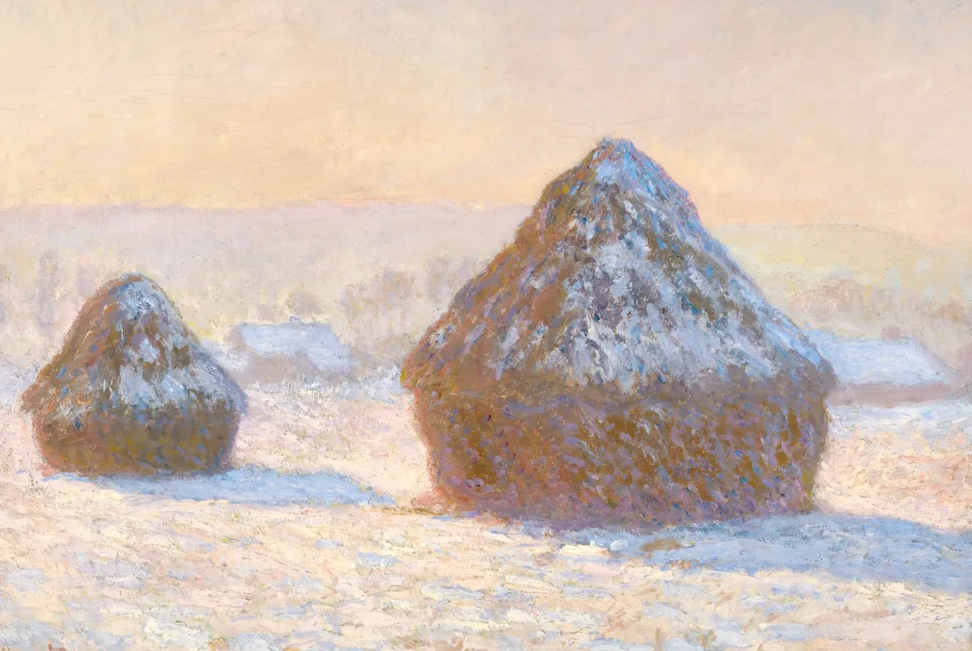 Meules, effet de neige, le matin, Claude Monet