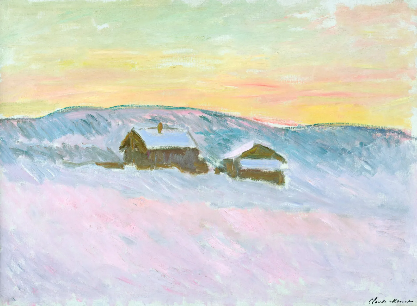 Paysage de Norvège. Les maisons bleues, Claude Monet