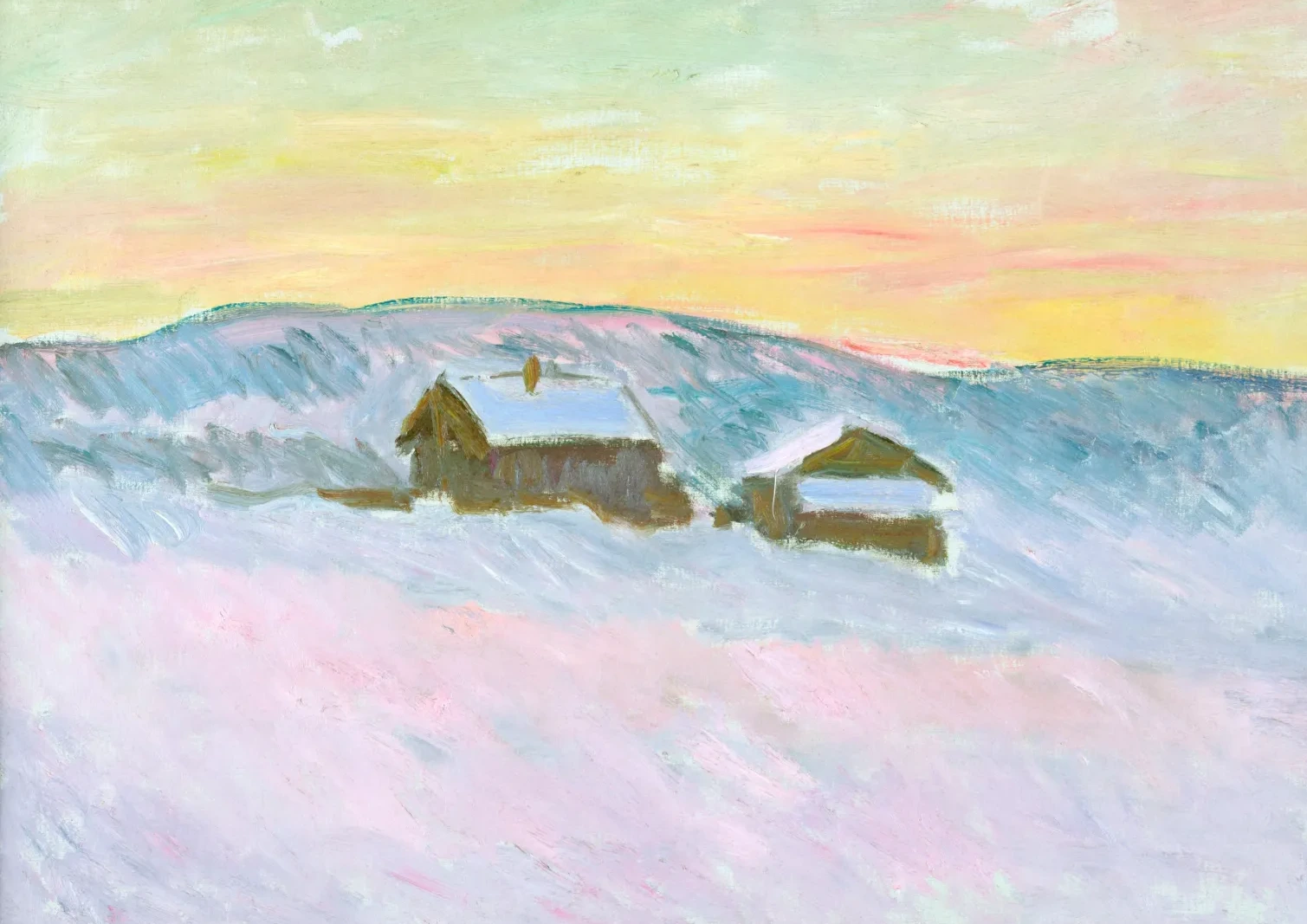 Paysage de Norvège. Les maisons bleues, Claude Monet
