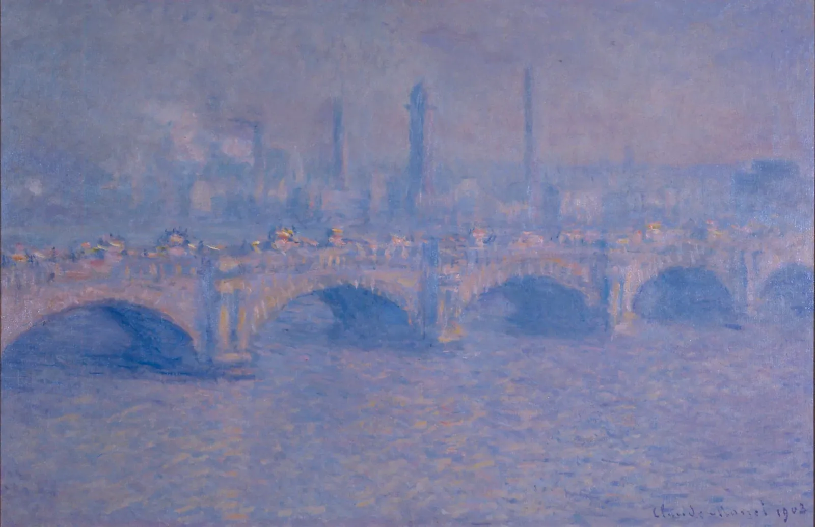 Pont de Waterloo, effet de soleil, Claude Monet