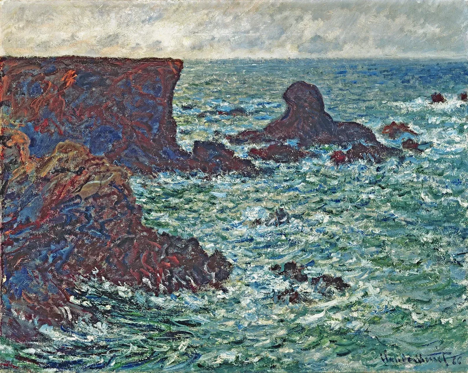 Rocks at Port-Coton, the Lion Rock, Belle Ile, Claude Monet