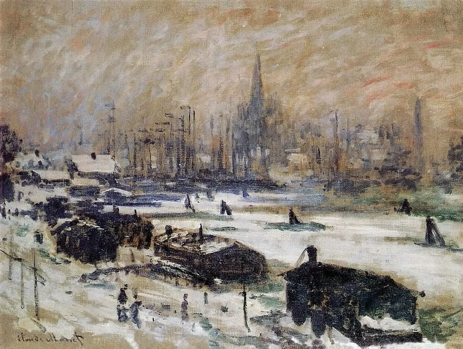 Snow in Amsterdam, Claude Monet