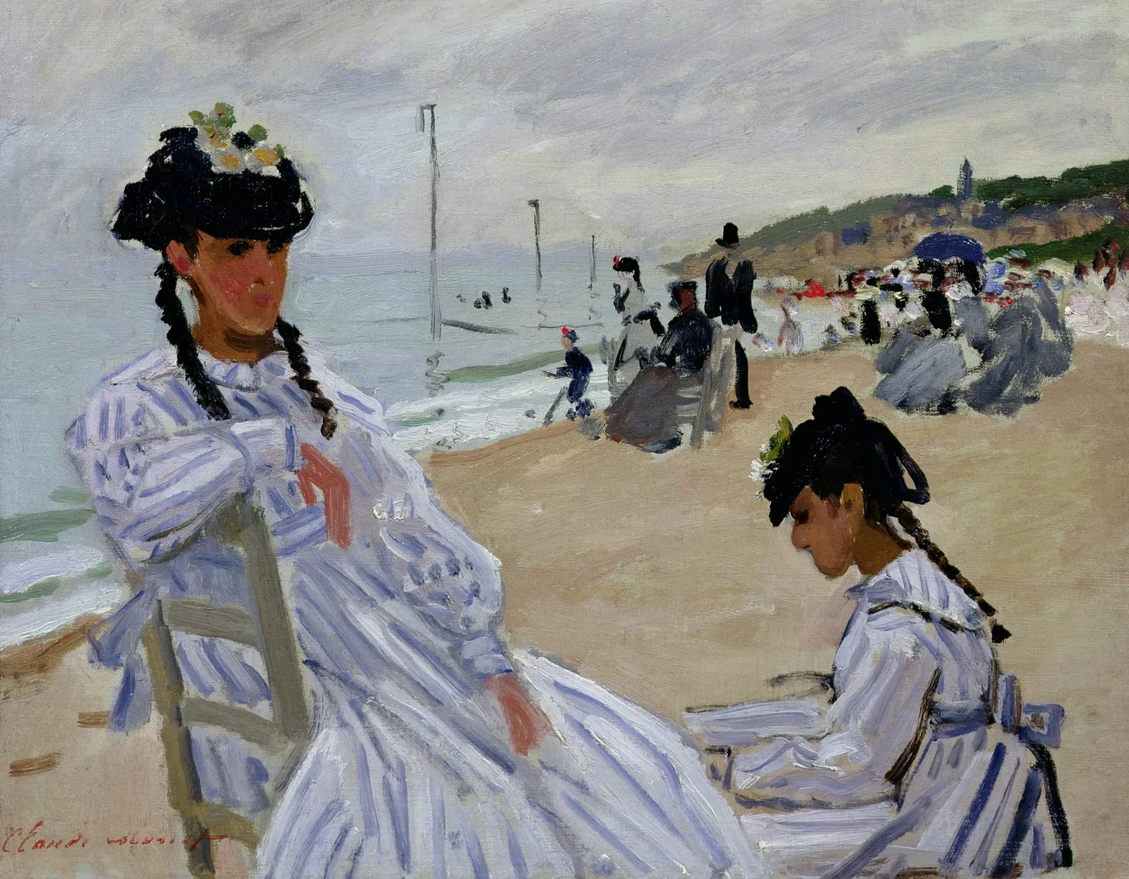 Sur la plage à Trouville, Claude Monet