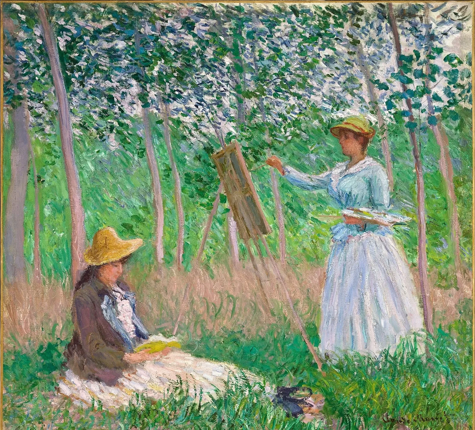 Suzanne lisant et Blanche peignant, Claude Monet