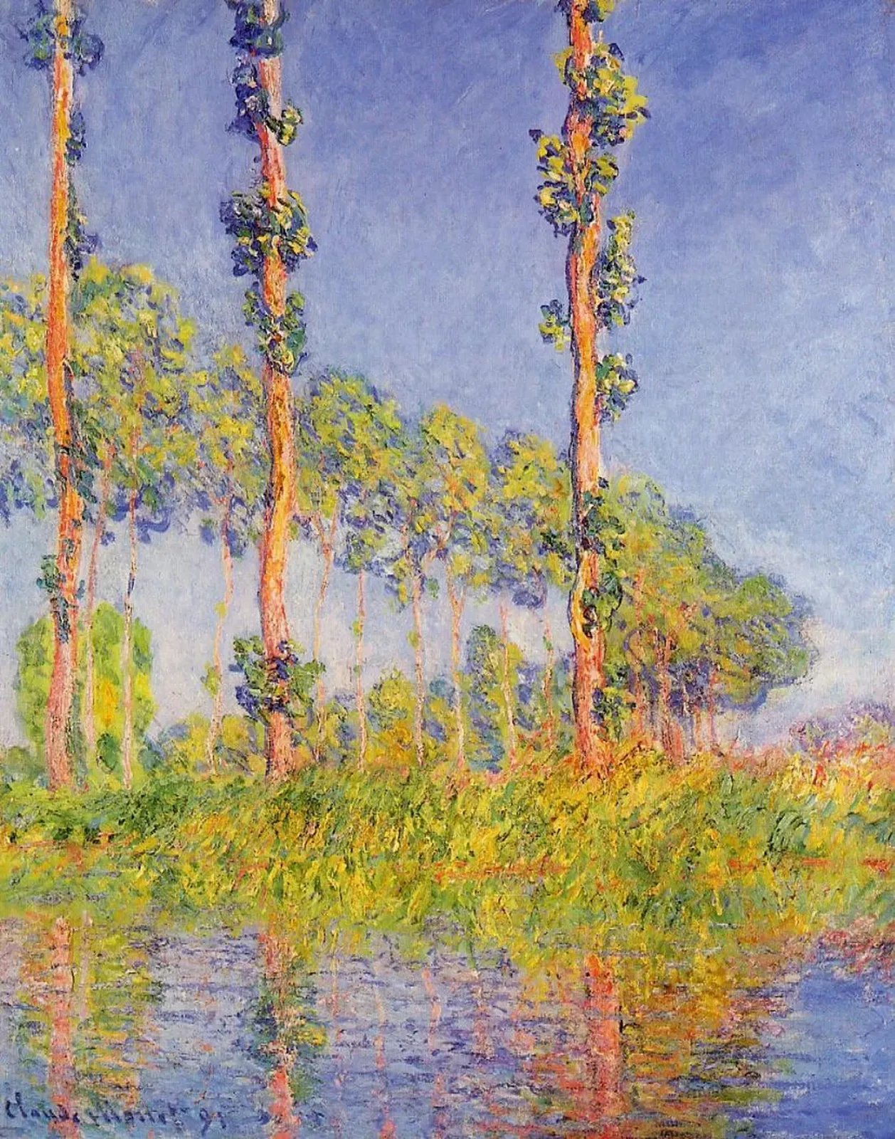 Trois Peupliers, effet d'automne, Claude Monet