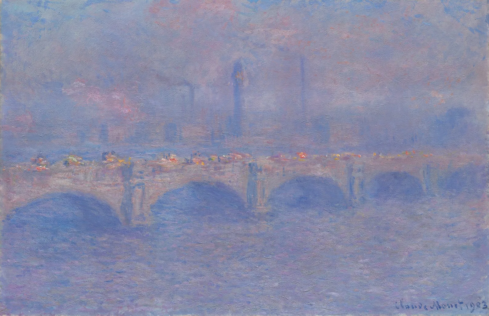 Waterloo Bridge, Sunlight Effect, Claude Monet