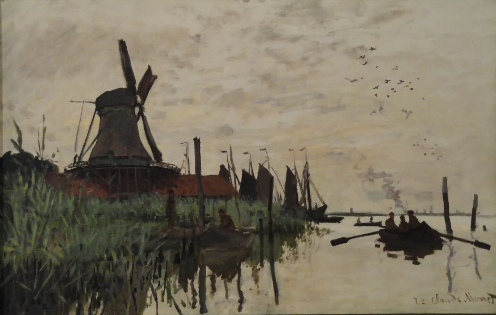 Windmill and Boats near Zaandam, Claude Monet