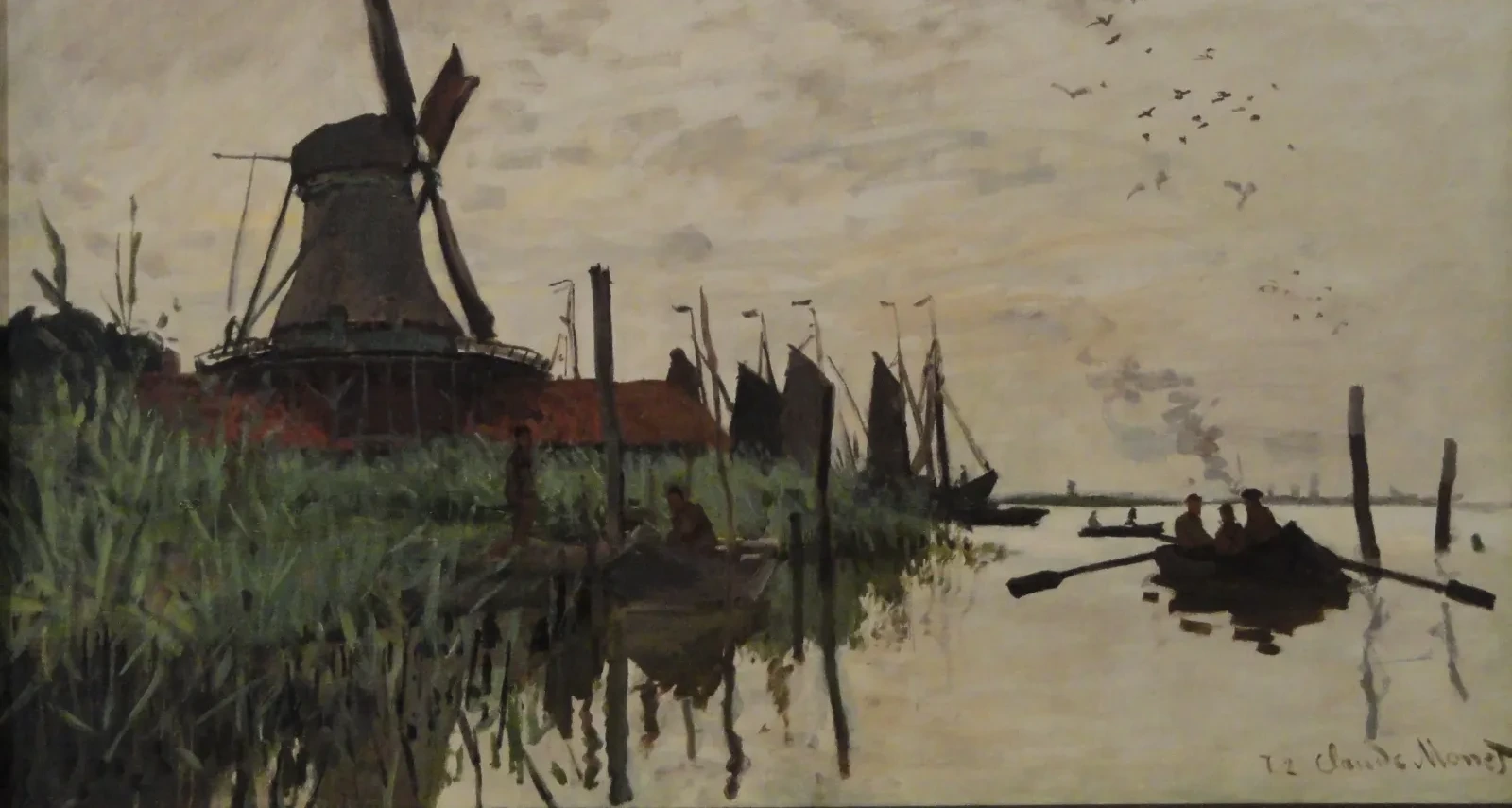 Windmill and Boats near Zaandam, Claude Monet