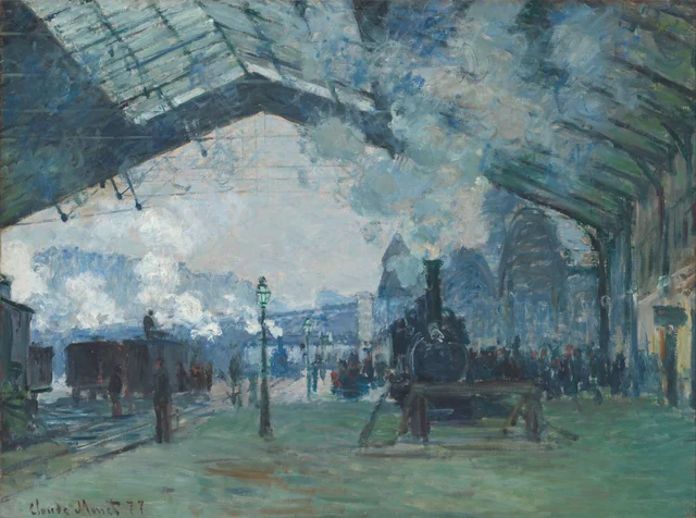 Llegada del tren de Normandía, estación de Saint-Lazare
