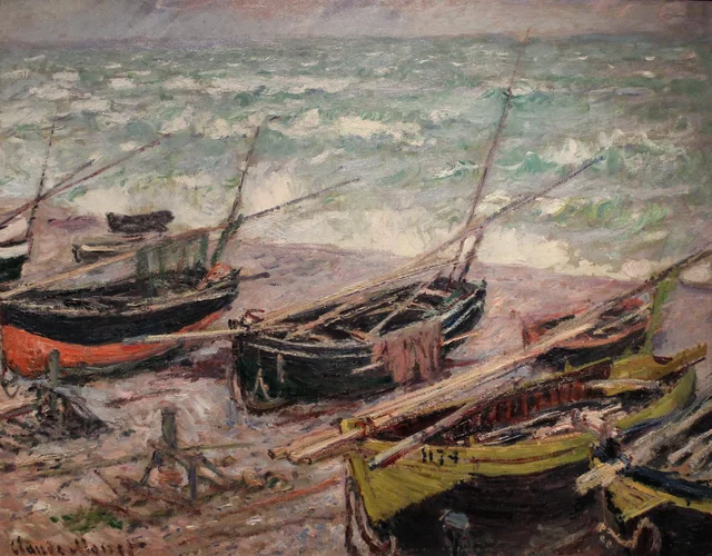 Barques de pêche à Étretat, Claude Monet