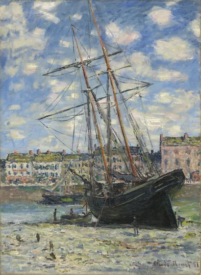 Bateau couché à marée basse