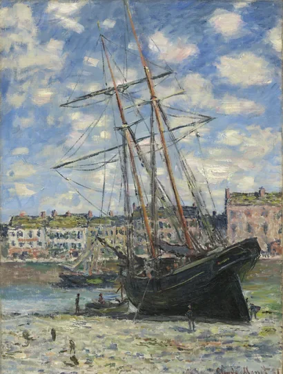 Bateau couché à marée basse