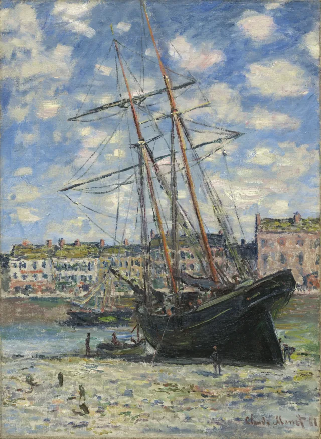 Bateau couché à marée basse, Claude Monet