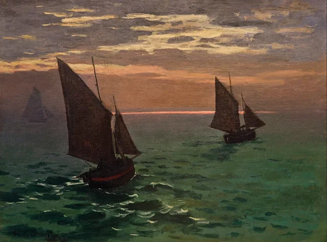 Barcos de pesca no mar, Claude Monet