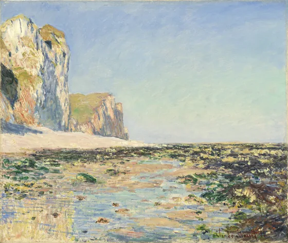Bord de mer et falaises de Pourville le matin