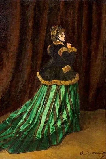 Camille en robe verte