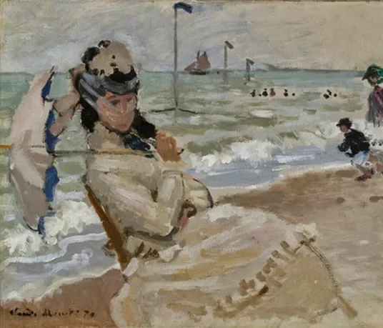 Camille sur la plage de Trouville