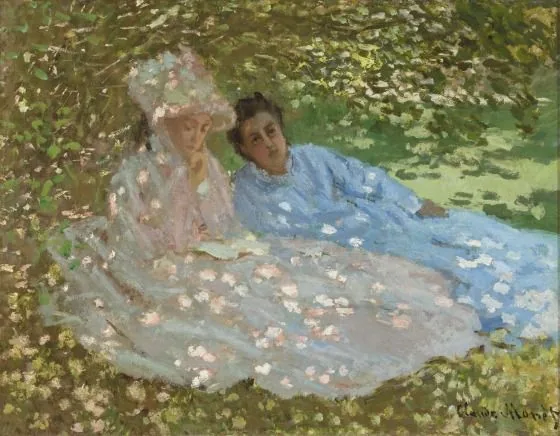 Deux femmes dans un jardin