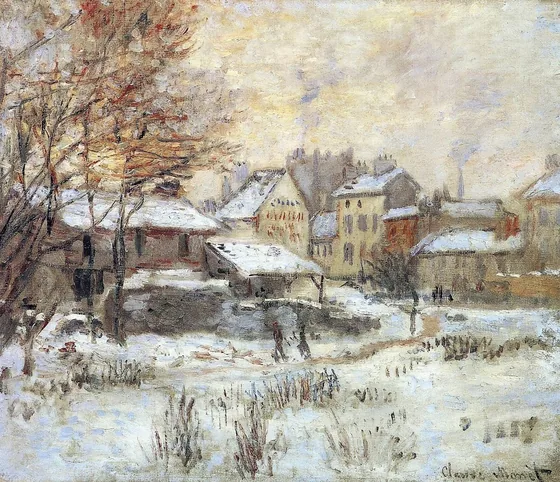 Effet de neige, soleil couchant