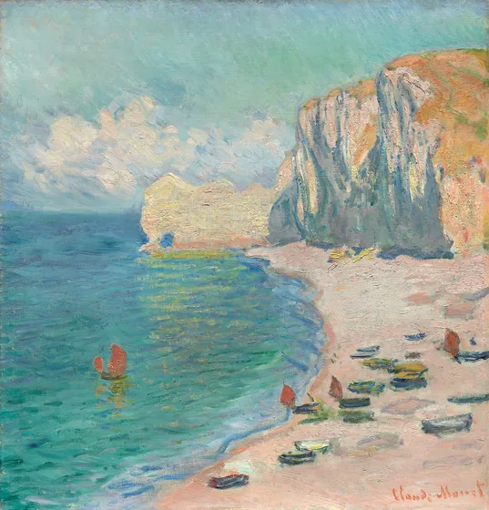 Étretat: La Plage et la Falaise d'Amont